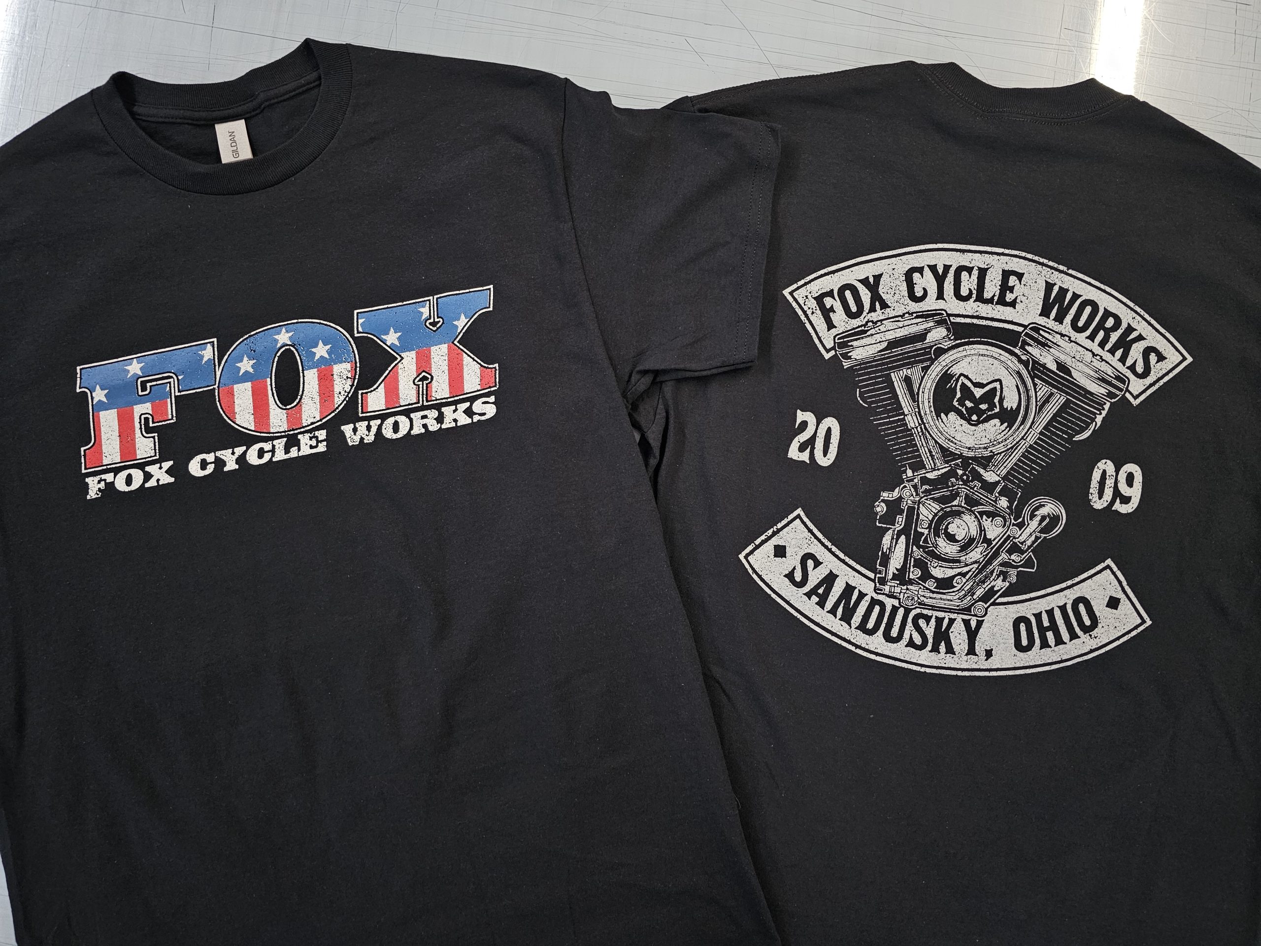 Fox Cycle Flag Motor Shirts